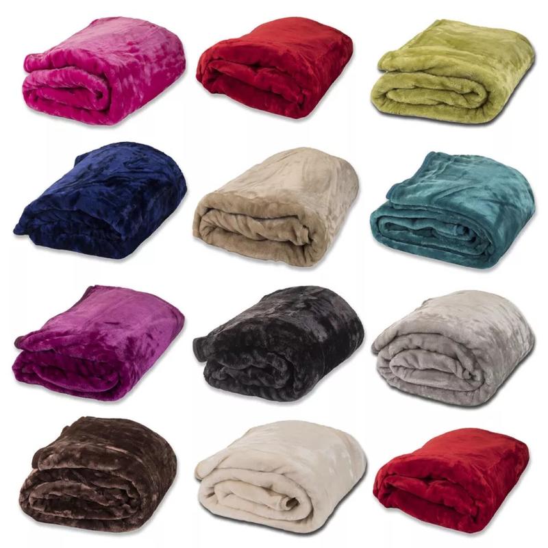 Large Faux Fur Warm Fleece Throw Over Soft Sofa Bed Mink Blanket Double & King 6