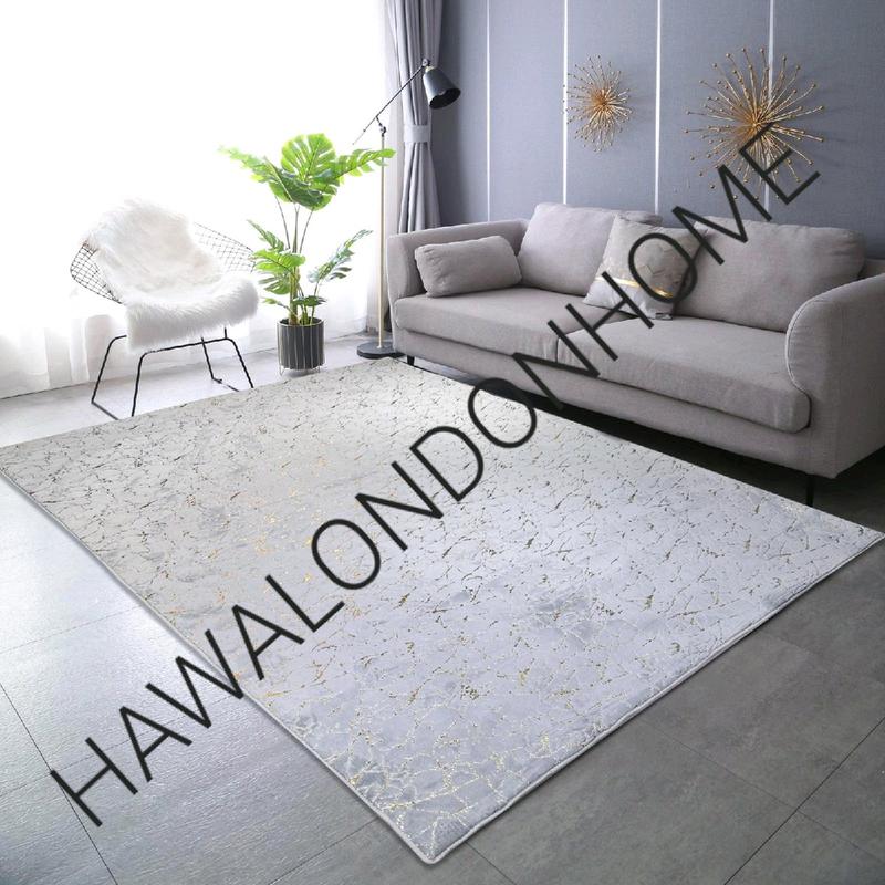 LUXURY NON SLIP MACHINE WASHABLE MARBLE EFFECT RUGS 90X190CM 160X230CM 190X270CM 0