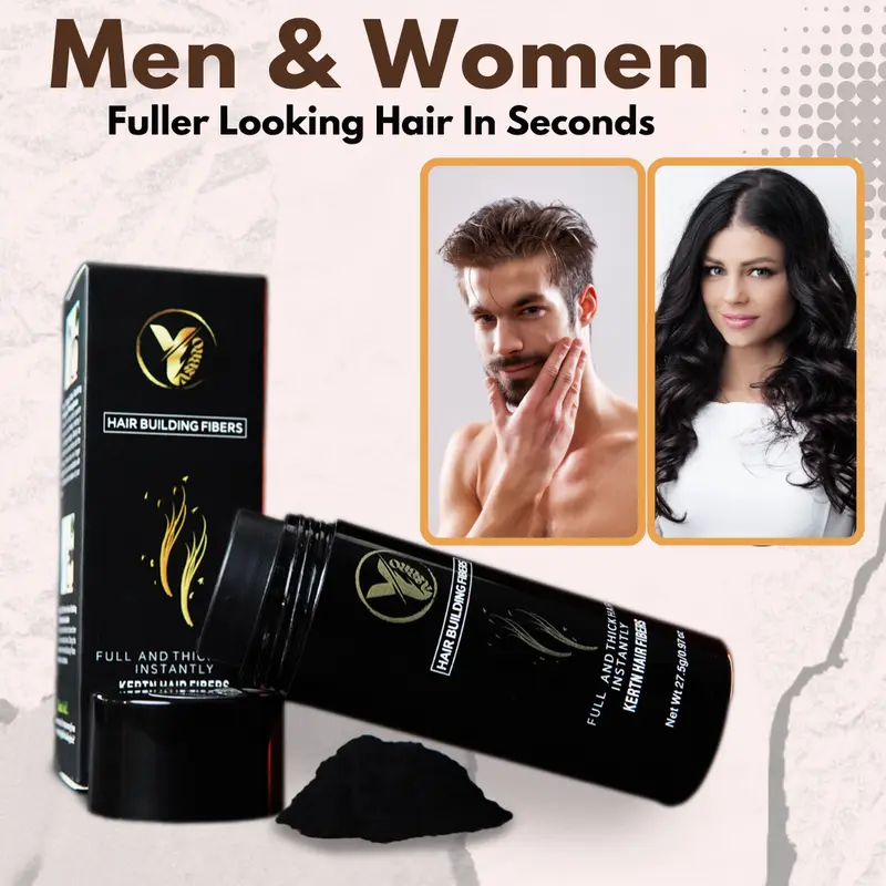 Yasbro 27.5g Hair Building Fibres – 100% Keratin Formula – Instantly Fuller-Looking Hair in 12 Natural Colours – For Thinning Hair & Hair Loss – Unisex Hairline Concealer 1
