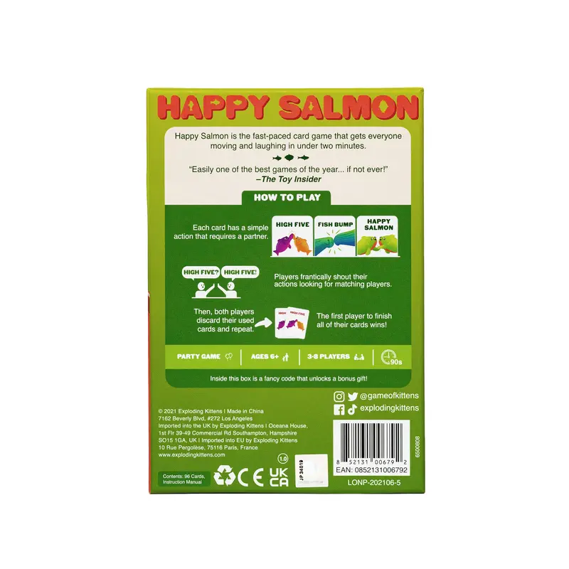 Happy Salmon by Exploding Kittens - 3-8 Players - Ages 6+ - 90 Second Rounds - Easy to Learn Quick Matching Card Game - Party Game, Family Game Night, Kid and Adult Card Game 5