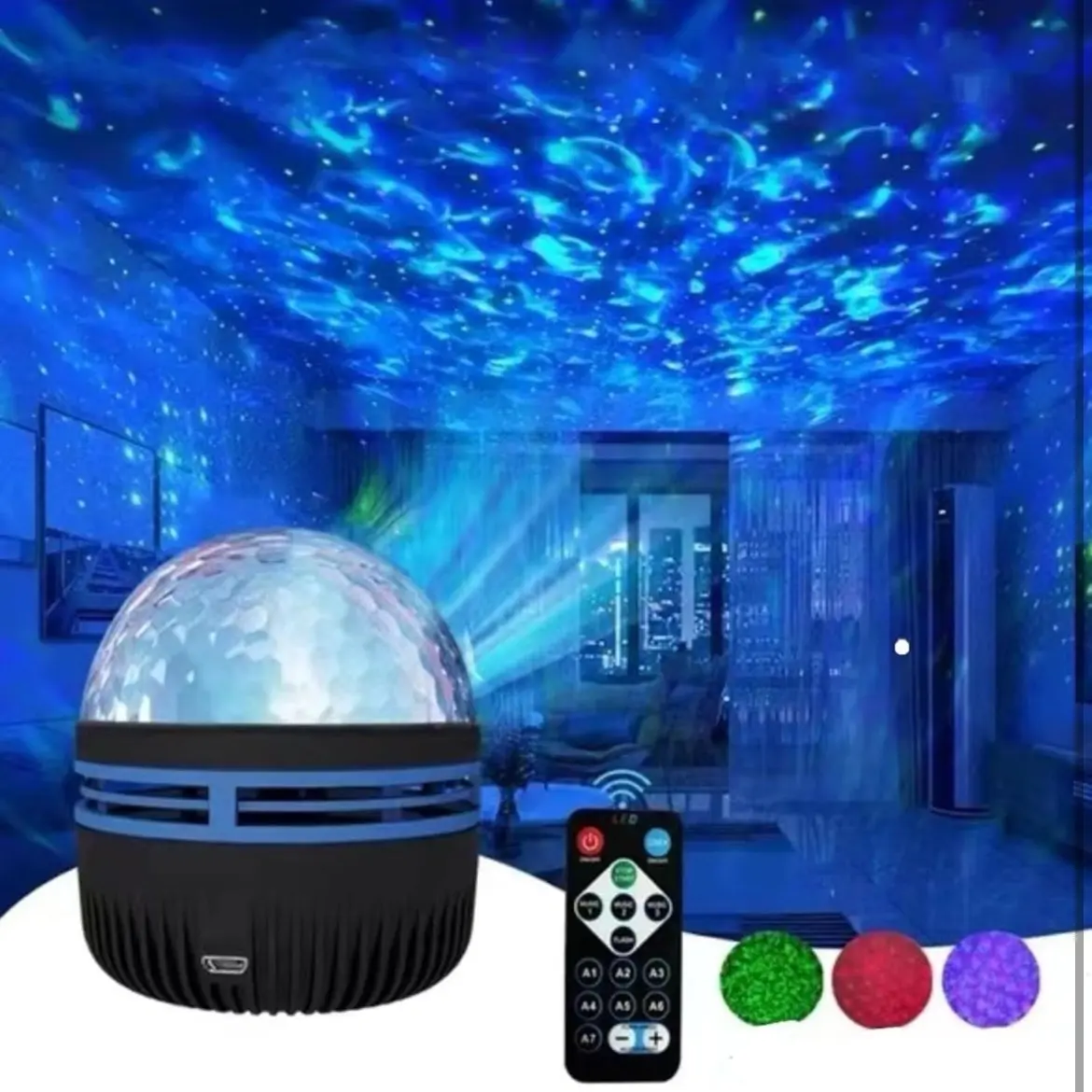 Galaxy Light Projector with Remote Control and Adjustable Lighting for Bedrooms, Weddings, Christmas - USB Powered Color Changing LED Projector Lamp