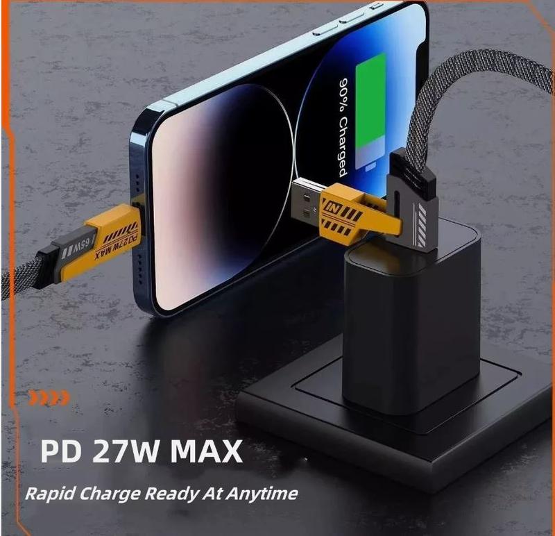 Pack of 2 | 4 in 1 Multi USB PD Charger Charging Cable Cord for iPhone USB C Samsung Android | Durable, Devices 2