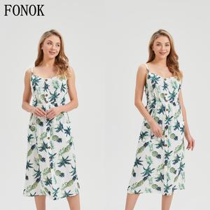 FONOK 2025 spring and summer new women's dresses, halter sun dresses summer beach mid-length dresses plus size holiday women's ladies comfortable sleeveless dresses