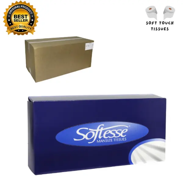 24 x BOXES MANSIZE SOFT WHITE FACIAL FAMILY 2PLY TISSUE C FOLD LARGE SHEETS 75 SHEETS PER BOX DISPOSABLE