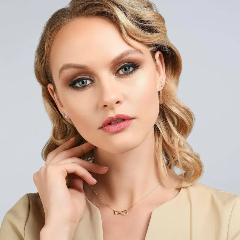 Gold Ear Climber Earrings for Women with Cubic Zirconia Gemstones 5