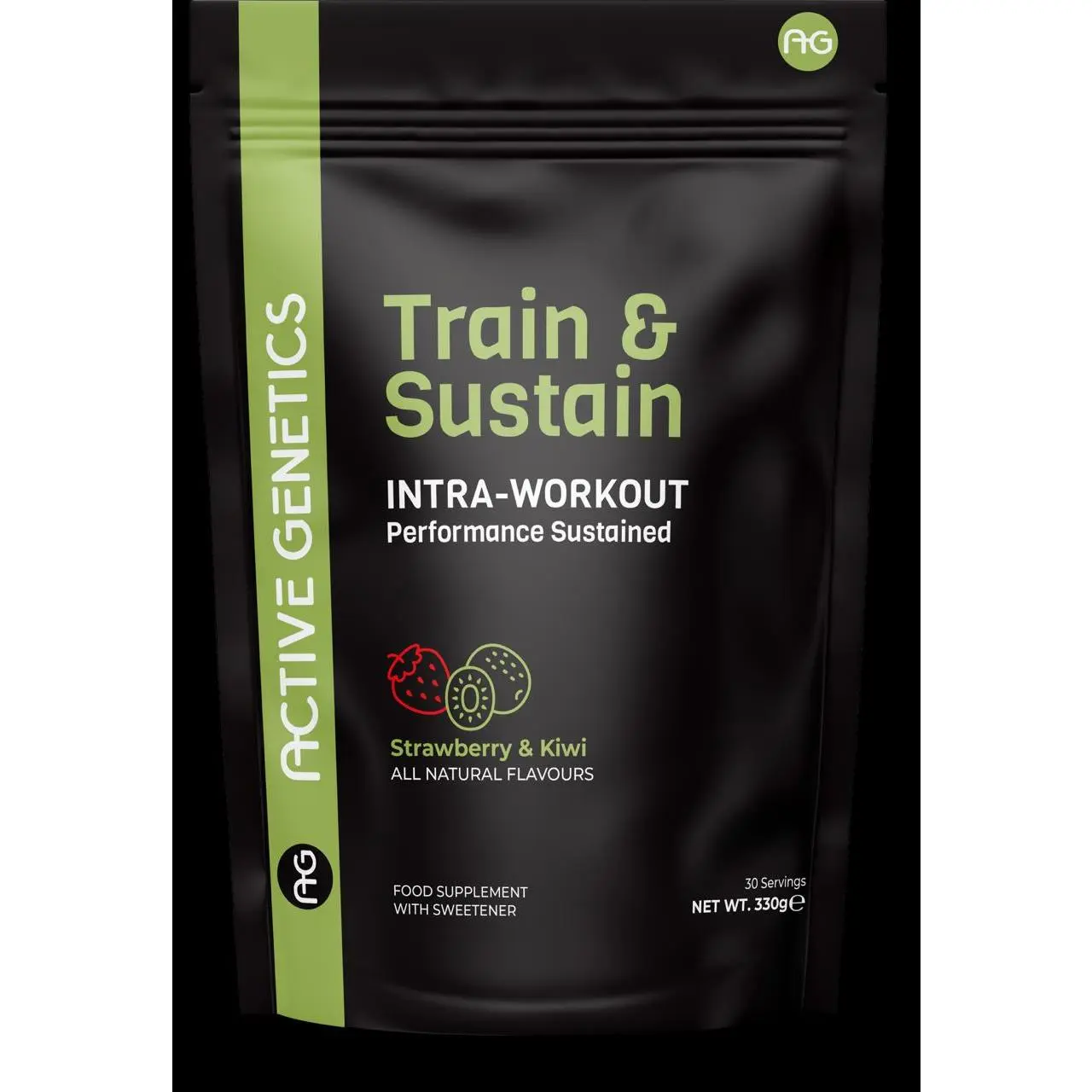 Active Genetics Train & Sustain Intra-Workout Supplement for Fitness and Health - Strawberry & Kiwi