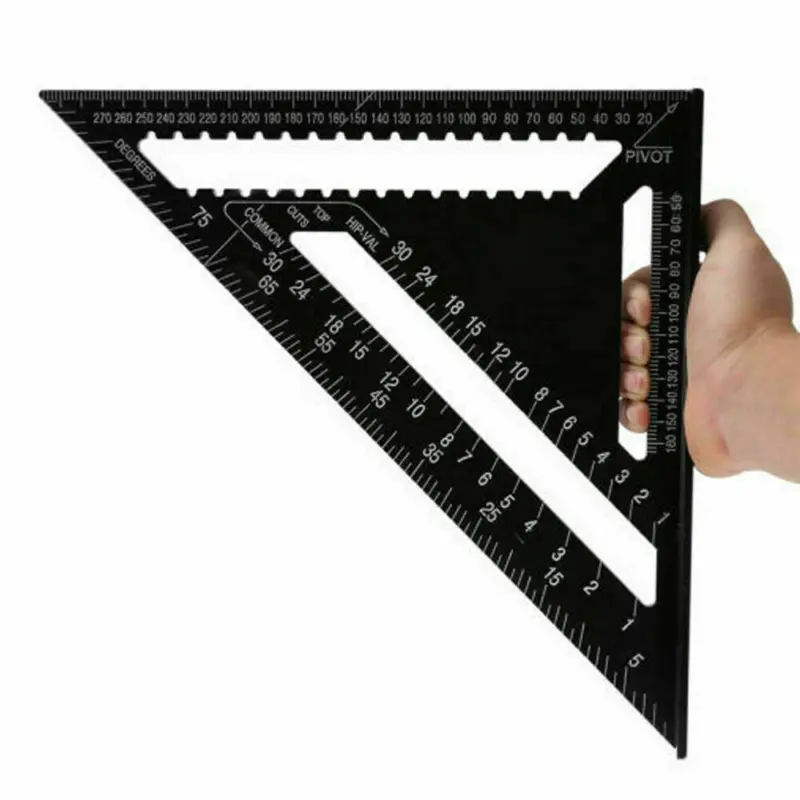 30cm 12 inch Roofing Speed Square Aluminium Rafter Angle Measuring Triangle Guide