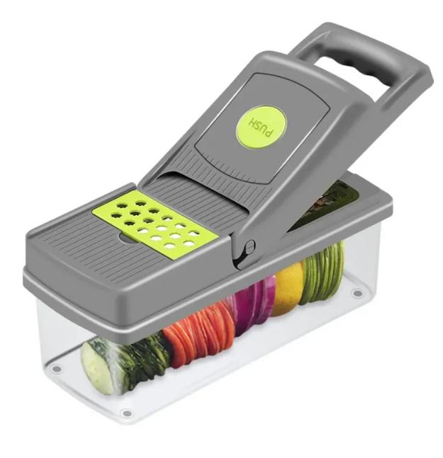 Multifunctional Vegetable Chopper Slicer with Interchangeable Blades and Storage Basket - 15 Pieces for Kitchen Tasks - Utensils, Peeling 5