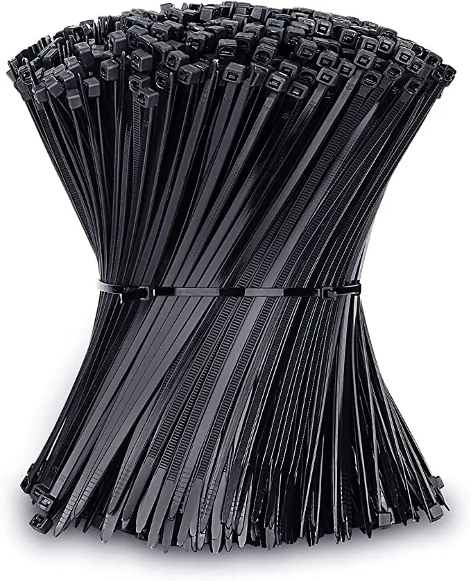 Black Cable Ties, 300mm x 4.8mm, Pack of 100, 12" Premium Nylon Zip Ties Multi-Purpose Plastic Tie Wraps Secure Self-Locking Mechanism for Home, Garden, Office and DIY by AAN