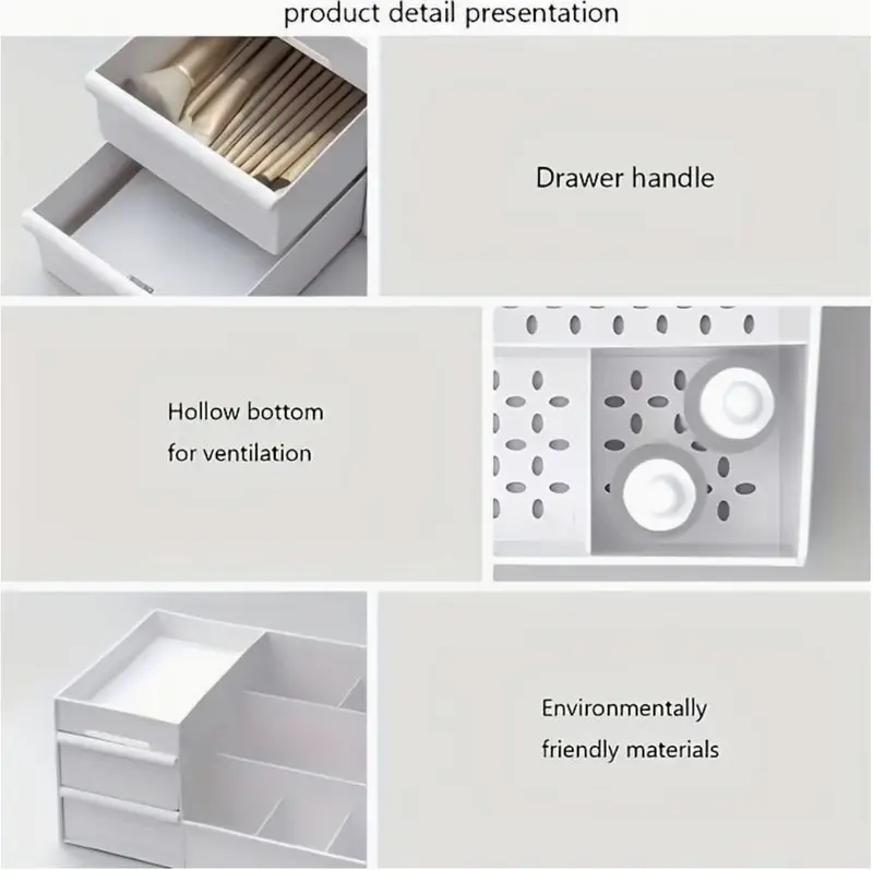 Makeup Organizer Makeup Storage Box with Drawers Plastic Household Storage for Makeup Desk Organizer Multi Purpose Desk Storage Box Space Saving Home Organizer Home Decor 8
