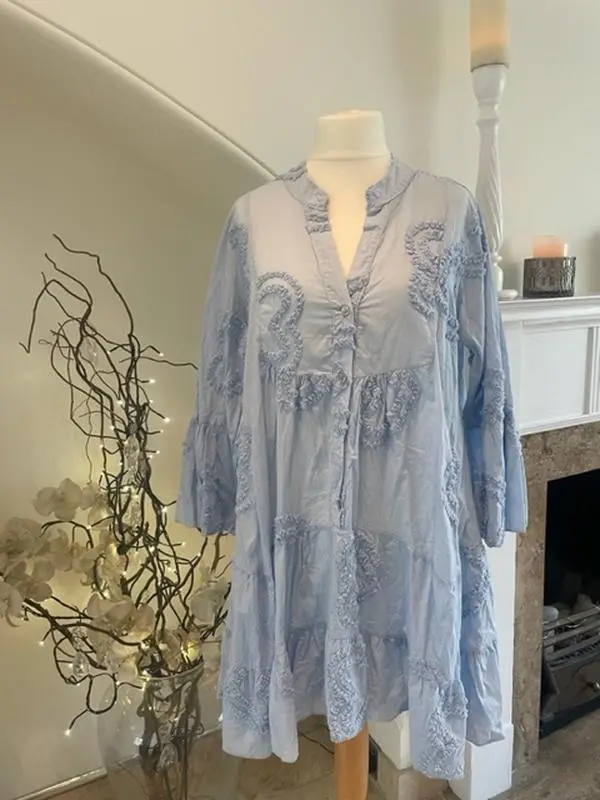 Skyla Mae Heart Summer Dress (Blue)