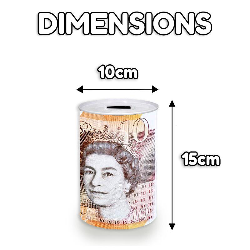 Money Box Tin £5 £10 £20 £50 Pound Note Kid Saving Cash Piggy Bank Box Decor Gift Light Security Ornaments 3