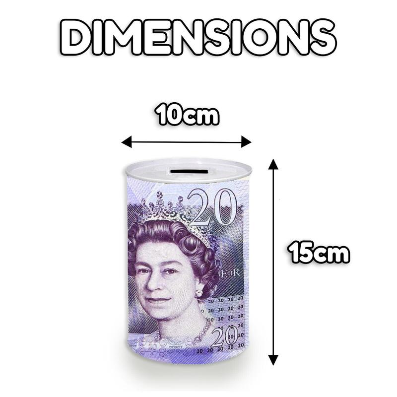 Money Box Tin £5 £10 £20 £50 Pound Note Kid Saving Cash Piggy Bank Box Decore Gift Light Security Ornaments 4