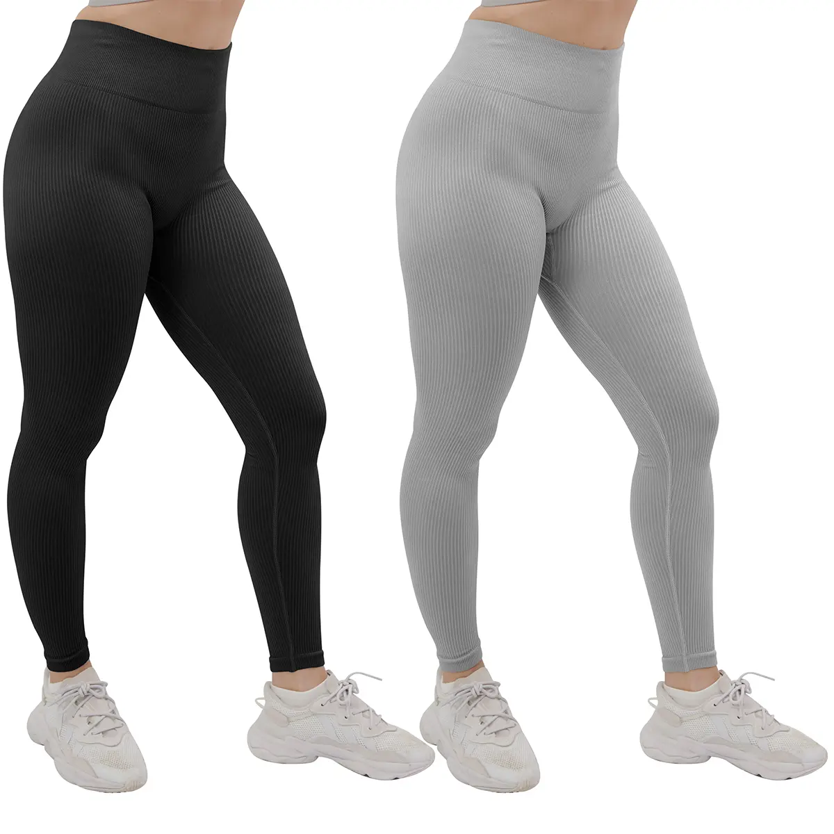 Love My Fashions Women's High Waisted Ribbed Seamless Soft Stretchy Activewear Nylon Womenswear Leggings