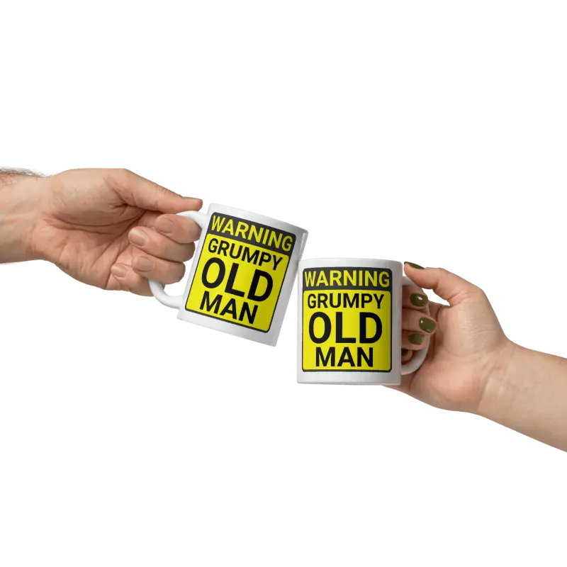 WARNING Grumpy Old Man Funny Mug, Dad, Father, Husband, Grandad, Boyfriend, Humour, This Beautiful Designed Homorous Mug is the Perfect Gift for any Irritable but Lovable Man, Birthday Christmas Fathers Day Or Just To Say Thank You Grandchild Present 4