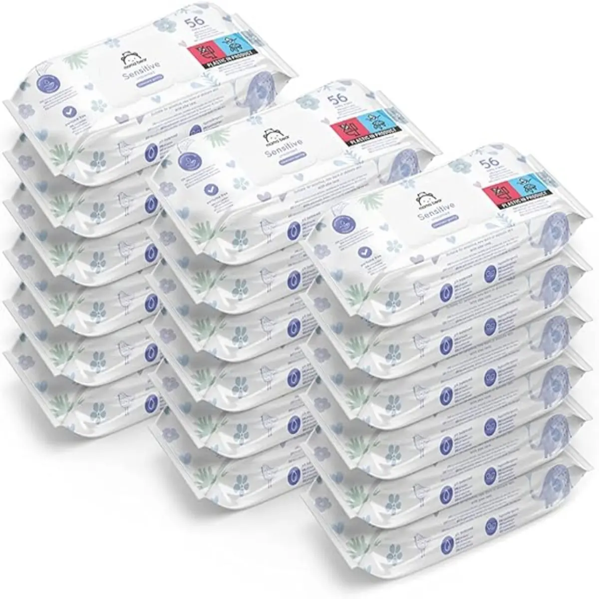 Mama Bear Sensitive Unscented Baby Wipes, 1008 Count (18 Packs of 56)
