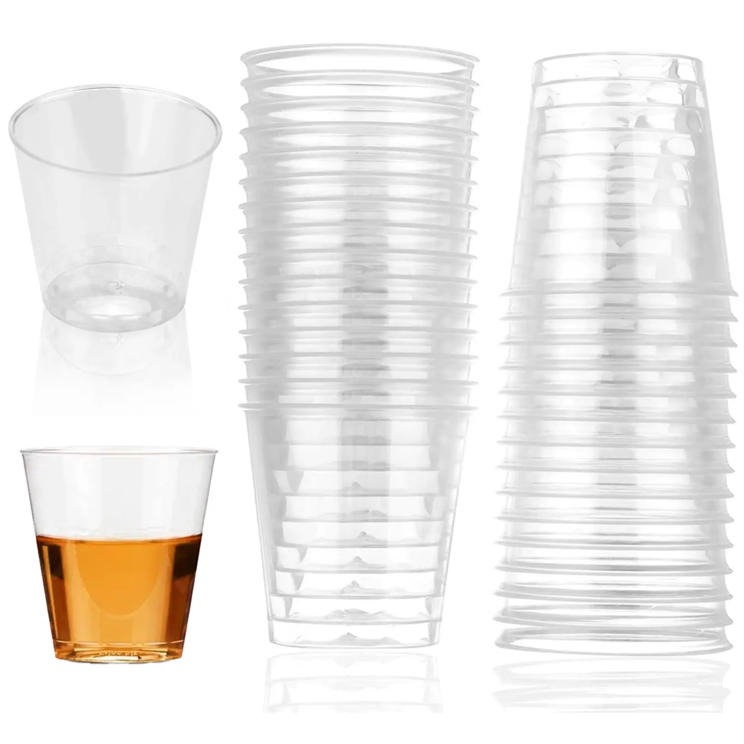 AEX Plastic Clear Bomb Shot Jelly Glasses Party Sweet Cups Disposable Drinkware Set Gift Lightweight Traditional Cups