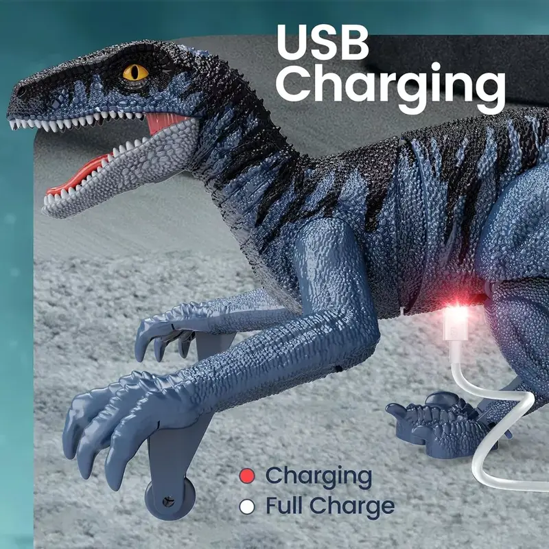 Remote Control Dinosaur Toys with 3D Eye LED Light - Realistic Texture and Bionic Movement 7
