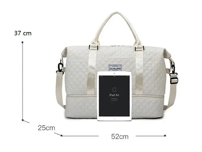 UK Seller New Large Adult Women Quilted Lux Bag Sport Gym Fitness Bag Holdall Bag Weekend Travel Bag Luggage Storage Bag Tote Bag A5 8