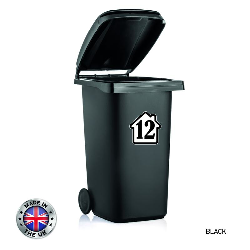 BIN02 Wheelie Bin Number sticker Rubbish Garbage Custom Rectangular Stickers  4 x 150mm x 150m Choose from 8 colours and choose your number waterproof laminated bin caravan house numbers Decor Decorative Set 1