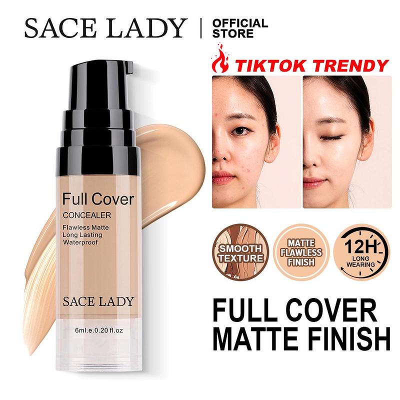 SACE LADY Long-lasting Medium Coverage Foundation, Lightweight Foundation, Moisturizing Foundation, Full Coverage Flawless Matte Waterproof Makeup Cream, Lightweight Concealer Foundation, Makeup Product, Valentines Gift, Gift for Girls 0