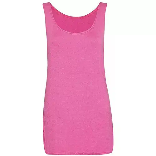 Womens Scoop Neck Sleeveless Vest Top Ladies Long Stretch Plain Vest Strappy T-Shirt Top Casual Fit Soft Womenswear 1