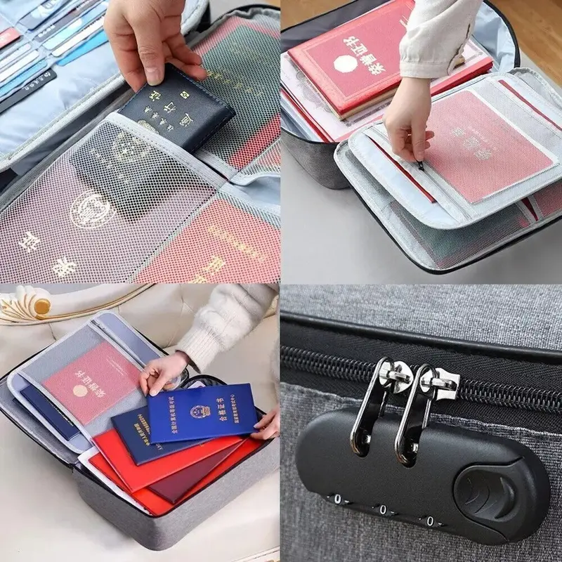 Fireproof Document Bag File Storage Boxes with Lock Fireproof Document Box Organiser Mesh 5