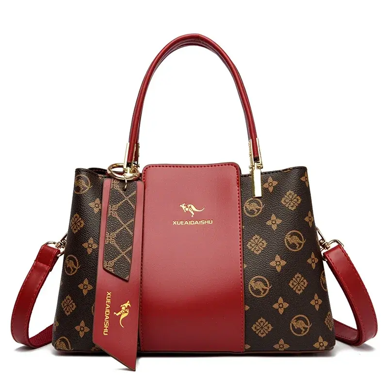 Luxury Handbag Fashion Print Large Capacity Soft Leather Women Shoulder Crossbody Bag Leisure Designer Ladies Purses and Handbag quiet