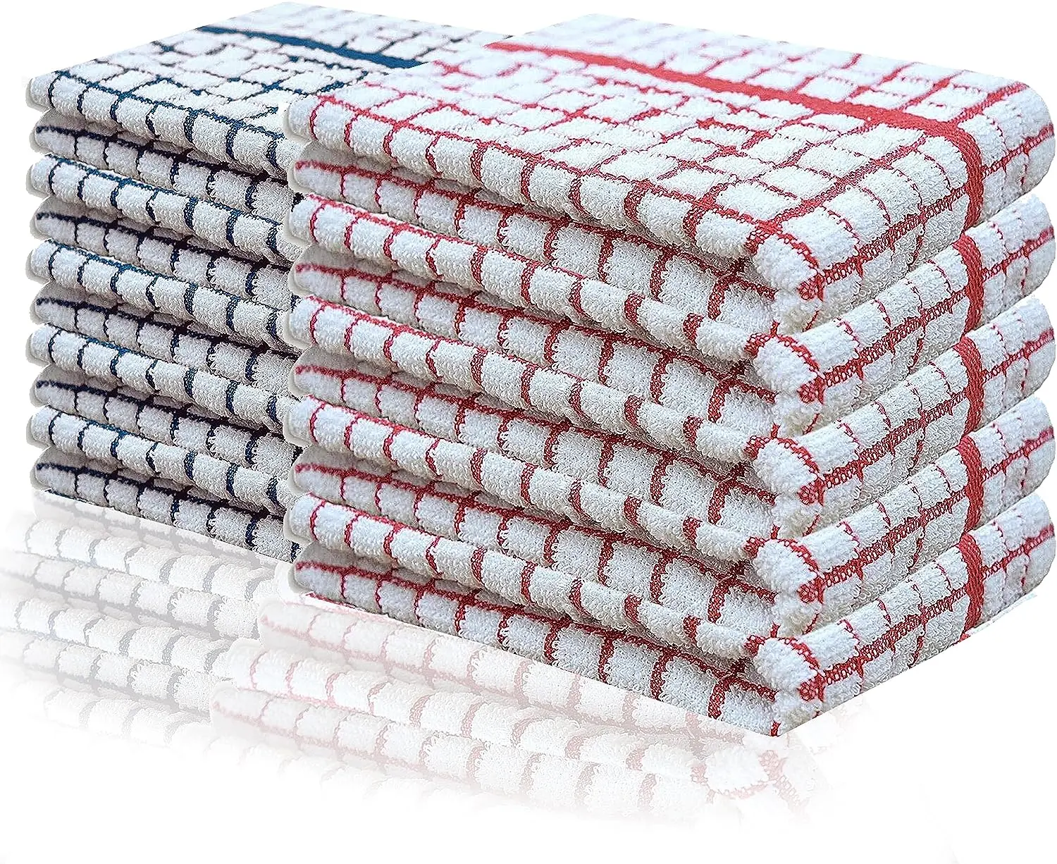 Tea Towels CTea towels with Highly Absorbent Quality - Lint Free Quick Dry Long Lasting Catering Bar Towels  durable reusable Cleaning Linen durable reusable cleaningcloth Cotton