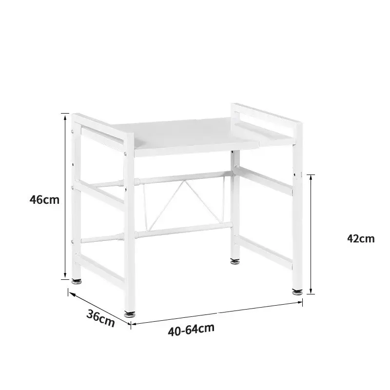 2 Tier Expandable Microwave oven Rack Stand Storage Holder Kitchen Corner Shelf 2