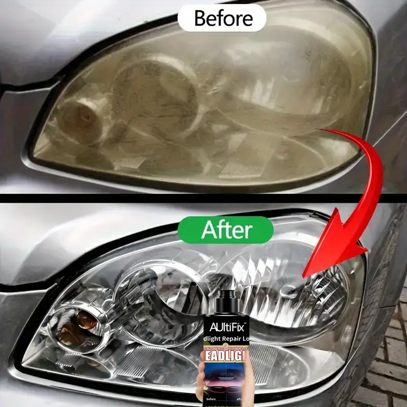 AULTIFIX Car Headlight Repair Cream, 100ml, Anti-Oxidation & Scratch Repair, PVC Plastic Polish, Universal Fit for Car Light Maintenance & Care 7