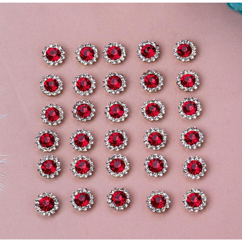 50 Pcs / 12mm / Gold Sew On Rhinestones S10G 2