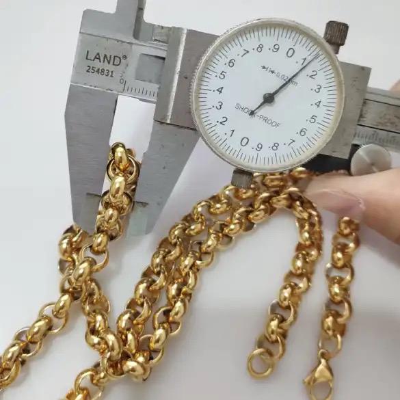 Product Introduction of 9mm Plain Belcher Necklace - 24 Inch Stainless Steel Gold Plated limited stock 3