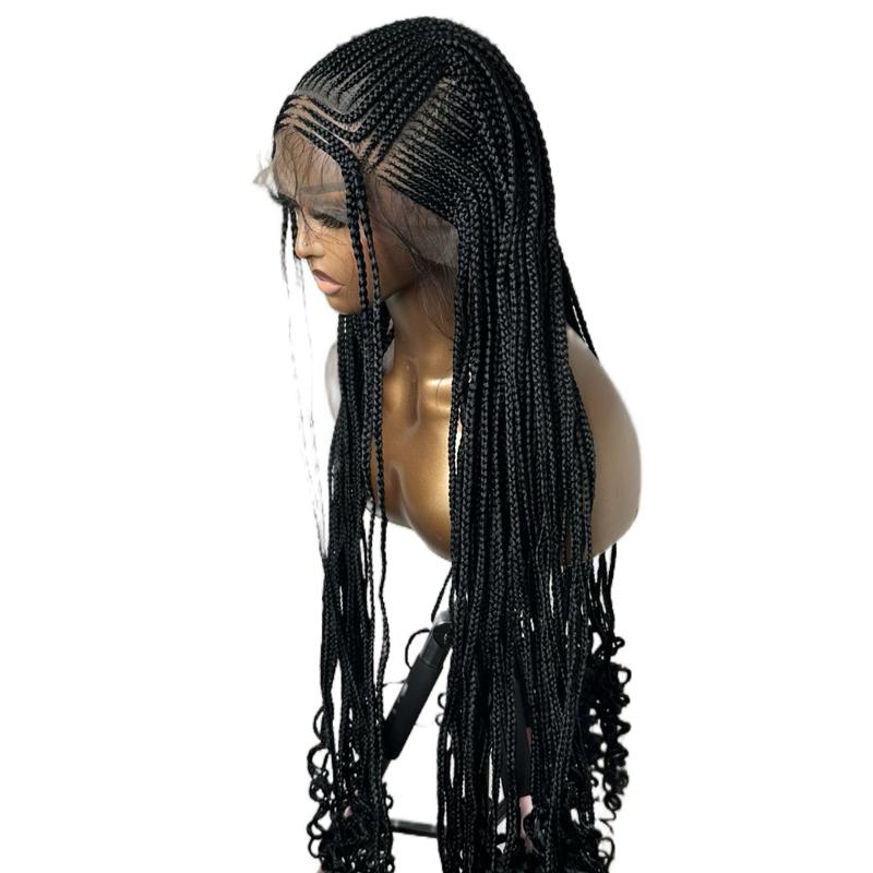 Black Braided Wig with Full Lace - Two Steps 2