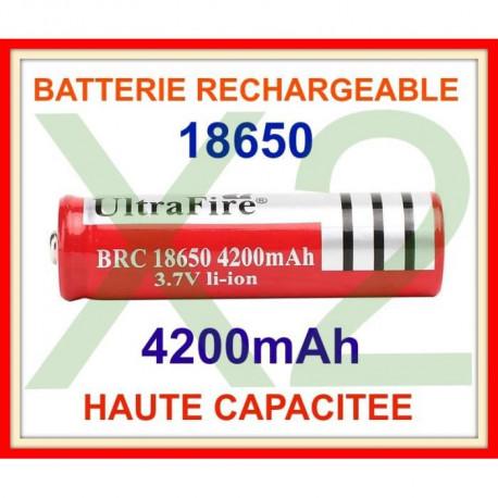 2 x Ultra Fire BRC 1 8650 4200mAh Rechargeable Battery for Video Doorbell Torch Button Top Battery - Mobile, Accessories 1