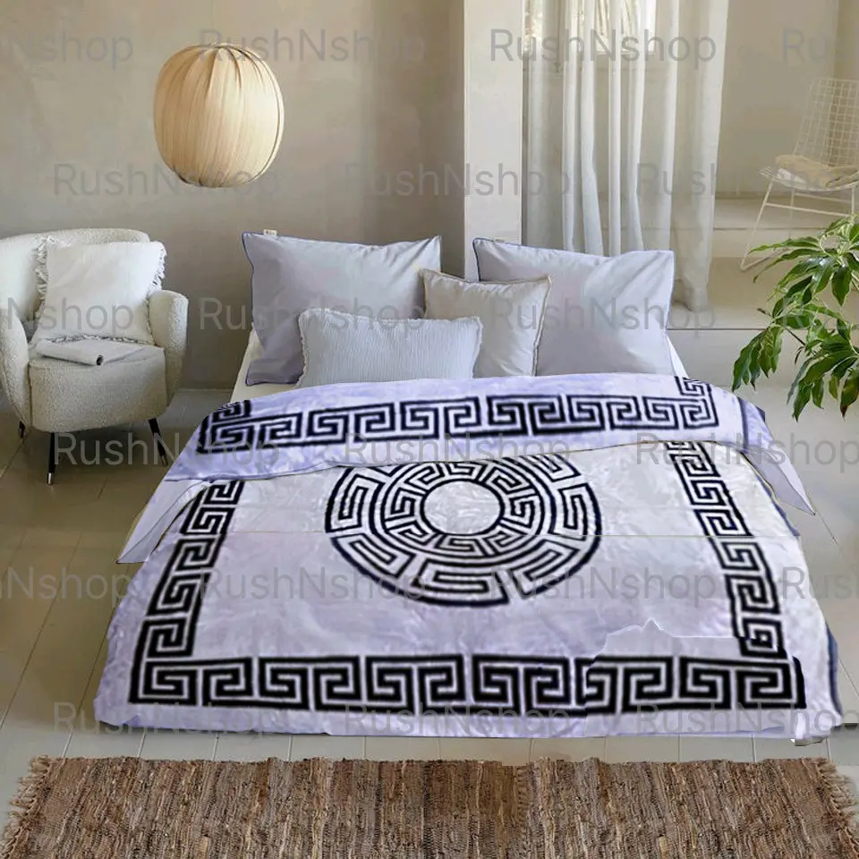 Cozy 2 Ply Greek Blanket - Thick & Warm Soft Bed Throw, Double-Sided, 200 cm x 240