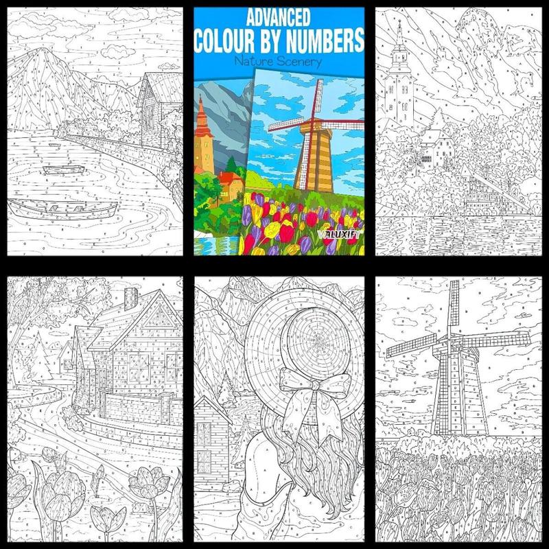 3X Colour by Numbers Adult Colouring Books - Pack of 3 coloring 6