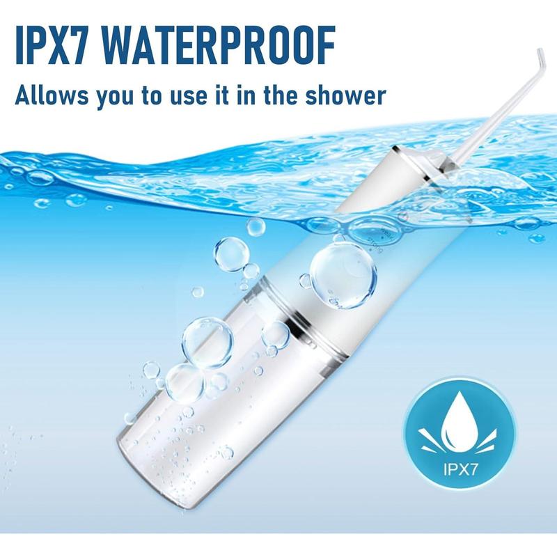 Electric Water Flosser Cordless for Teeth 3 Modes 4 Jet Tips Cleaning and Flossing Water Dental Portable Floss Irrigator Oral Water Flossed Rechargeable Tonsil Stone Travel Adults 4