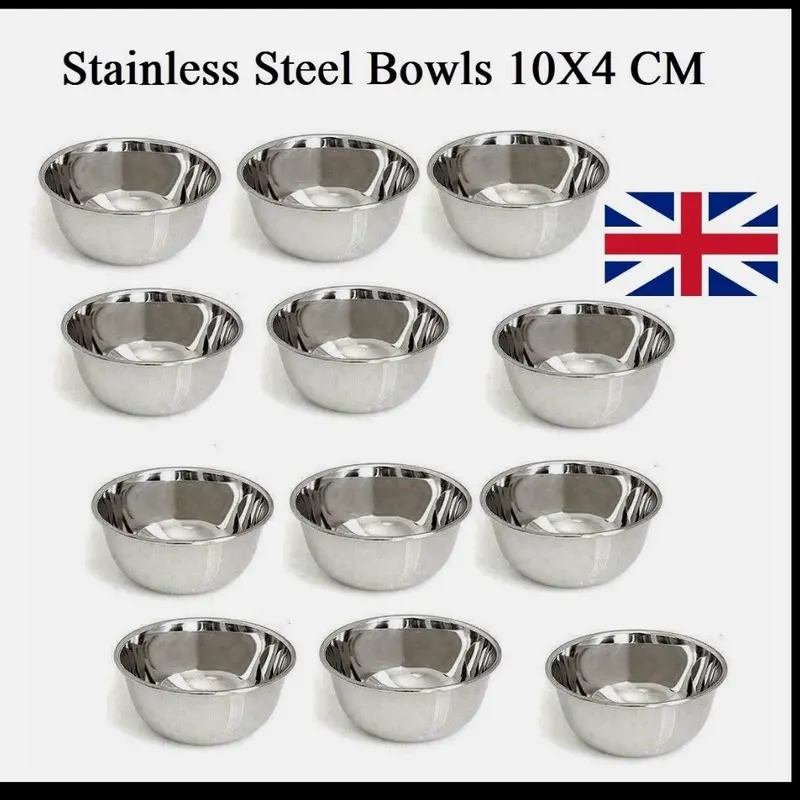 4 PCs 10cm Stainless Steel Bowl Katori Set for Serving Snacks and Curry Pudding - Tableware 2