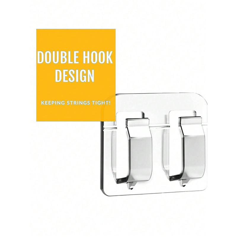 10/20pcs Outdoor Hanging Hooks With Adhesive Strips - Waterproof, UV-Resistant, No Damage, Tool-Free Installation, Suitable For Ramadan, Patio, Garden, Balcony Decor, Cable Fixing For Hanging Holiday Decorations Birthday 4