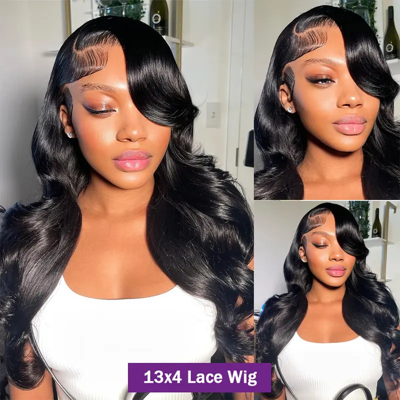 13x6 13x4 Lace Frontal Human Hair Wig Body Wave Invisible HD Transparent Lace Front Wigs For Women Remy 4x6 5x5 Glueless Pre Cut Human Hair Closure Wig Pre Plucked Bleach Knots Natural Hairline Ready To Wear 14-36 Inches Available 4
