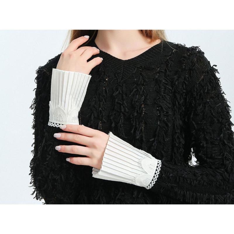 Off White / Fake Lace Sleeve Cuffs, Fake Sleeve Cuffs, False Wrist Cuffs, Removable Wrist Cuffs  SC031(K) 1