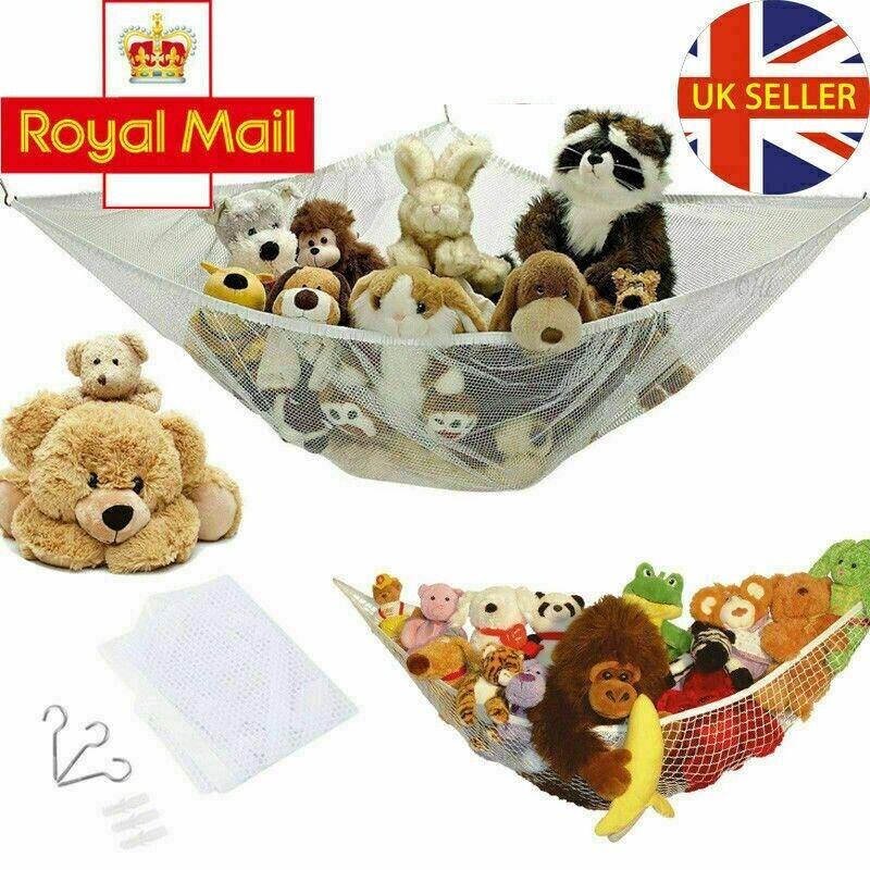 Pack OF 2 Pcs Teddy Hammock With Hooks Large Mesh Net Keep Baby Childs Bedroom Nursery Tidy Wall Sling Soft Toy Storage Organizer For Stuffed Animal Organiser 1