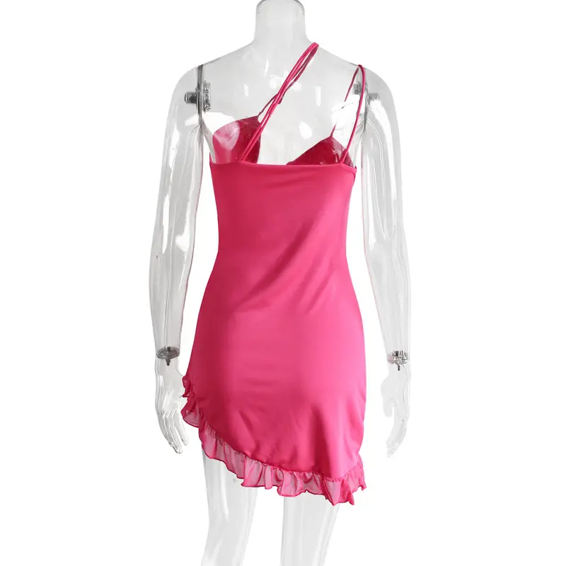 Product Introduction of White ruffled backless sexy Dress Women's cutout elegant holiday casual dress Summer mini dress 6