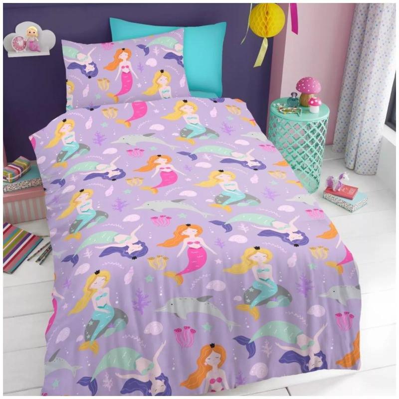 Boys & Girls Duvet Cover Set & Pillowcase Microfiber Kids Bedding Quilt Single BMX Stunts Dino Roar Gamer Boys Goal Blue Love Hearts Magical Unicorn Mermaids Ranbow Space Xmas Winter Patch 3