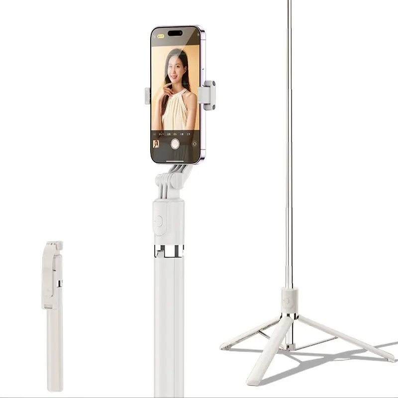 66.9-inch Extendable Wireless Selfie Stick with Remote, Foldable Monopod Phone Tripod for Smartphones, Wireless Enabled, Non-Rechargeable Button Battery 5