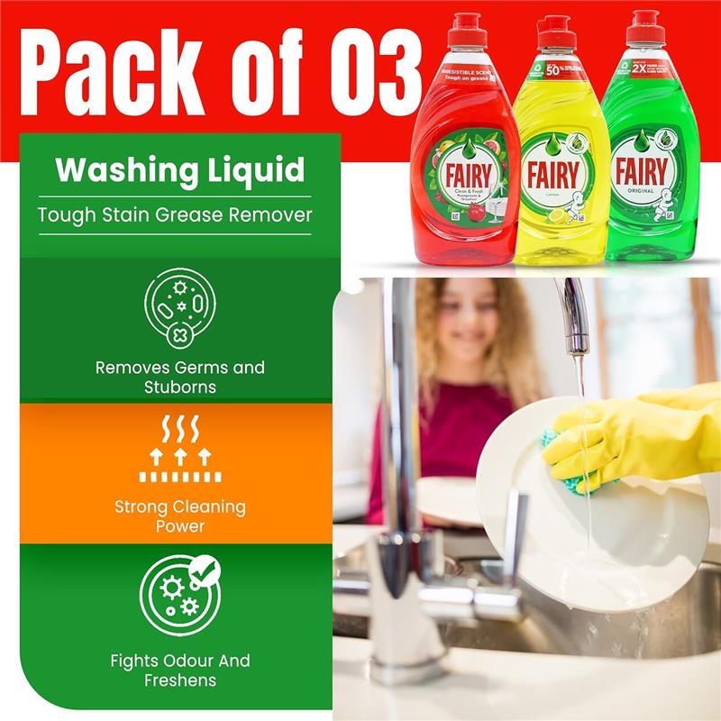 3 Pcs Washing Up Liquid Mixed Pack: Original, Lemon, and Pomegranate 320 ml Household Bottles Cleaner Cleaner Cleaning Scented Perfume 2
