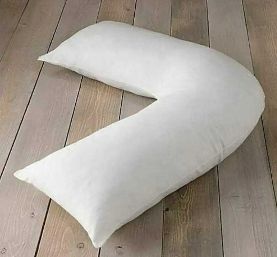V-Shaped Support Pillow with Extra Cushioning for Head, Neck & Back - Skin-Friendly Cover