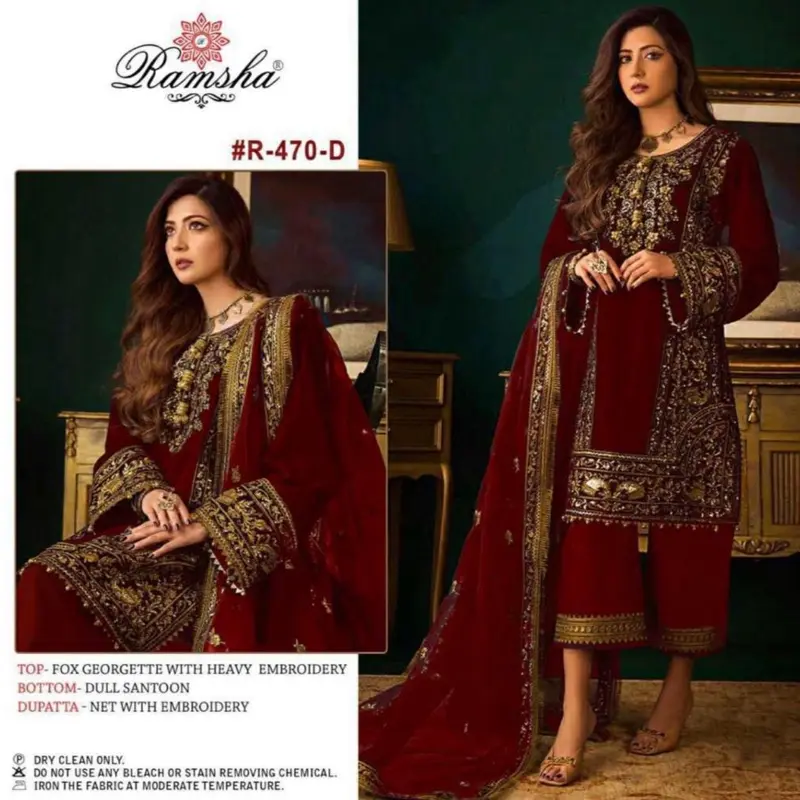 Unstitched Discover the Elegance of DS-168 H Forest Green Set - Luxurious Fox Georgette Top and Comfortable Bottom