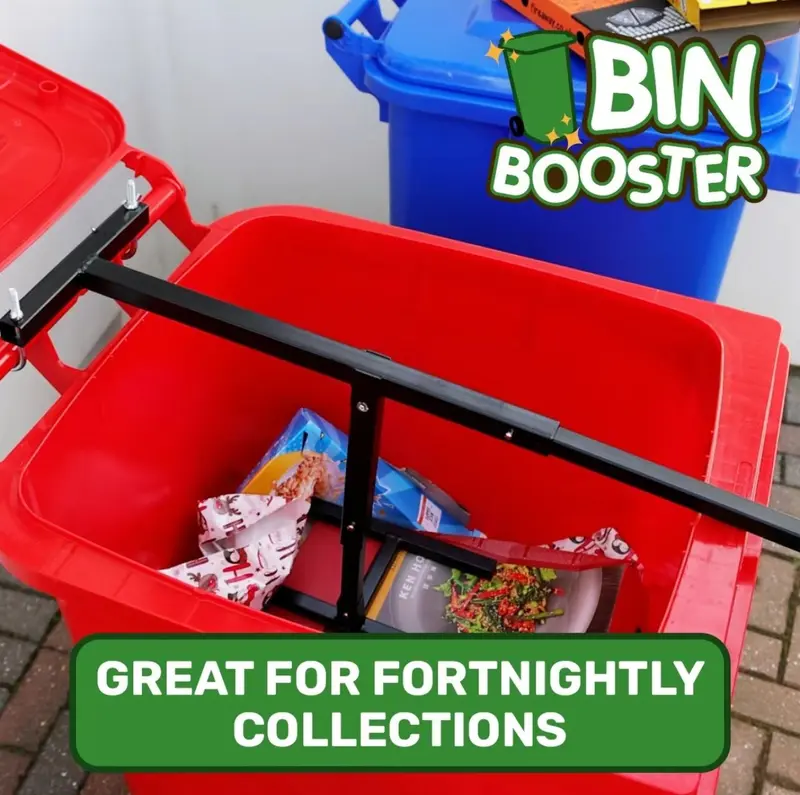 Bin Booster - No More Overflowing Bins- Introducing Bin Booster, the hygienic HANDS-FREE way to dramatically reduce the volume of your general waste, garden waste & recycling 7